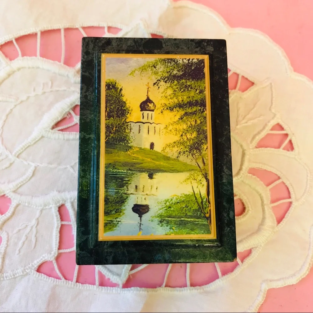 Vintage hand painted jewelry box